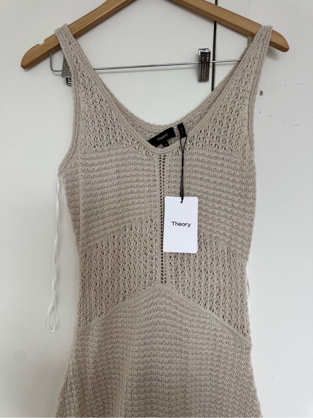 Theory Beige Knit Midi cotton Dress NWT - Picture 2 of 8